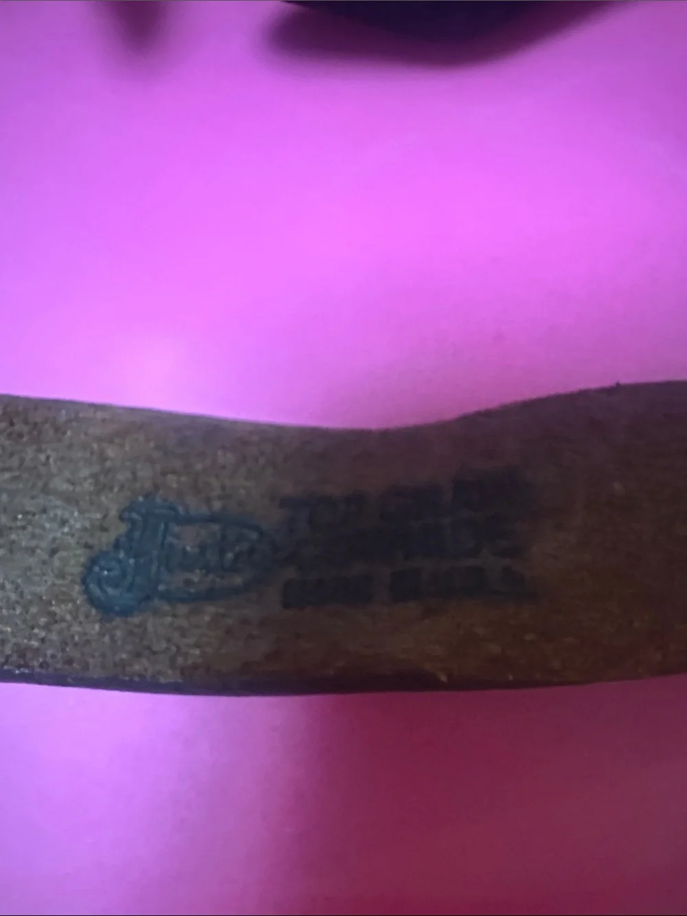 Justin Boots Tooled Tan Leather Belt with Silver Heart Buckle